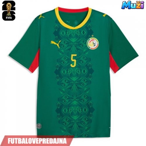 Lacne Muži Futbalové dres Senegal Idrissa Gueye #5 MS 2026 Krátky Rukáv - Preč